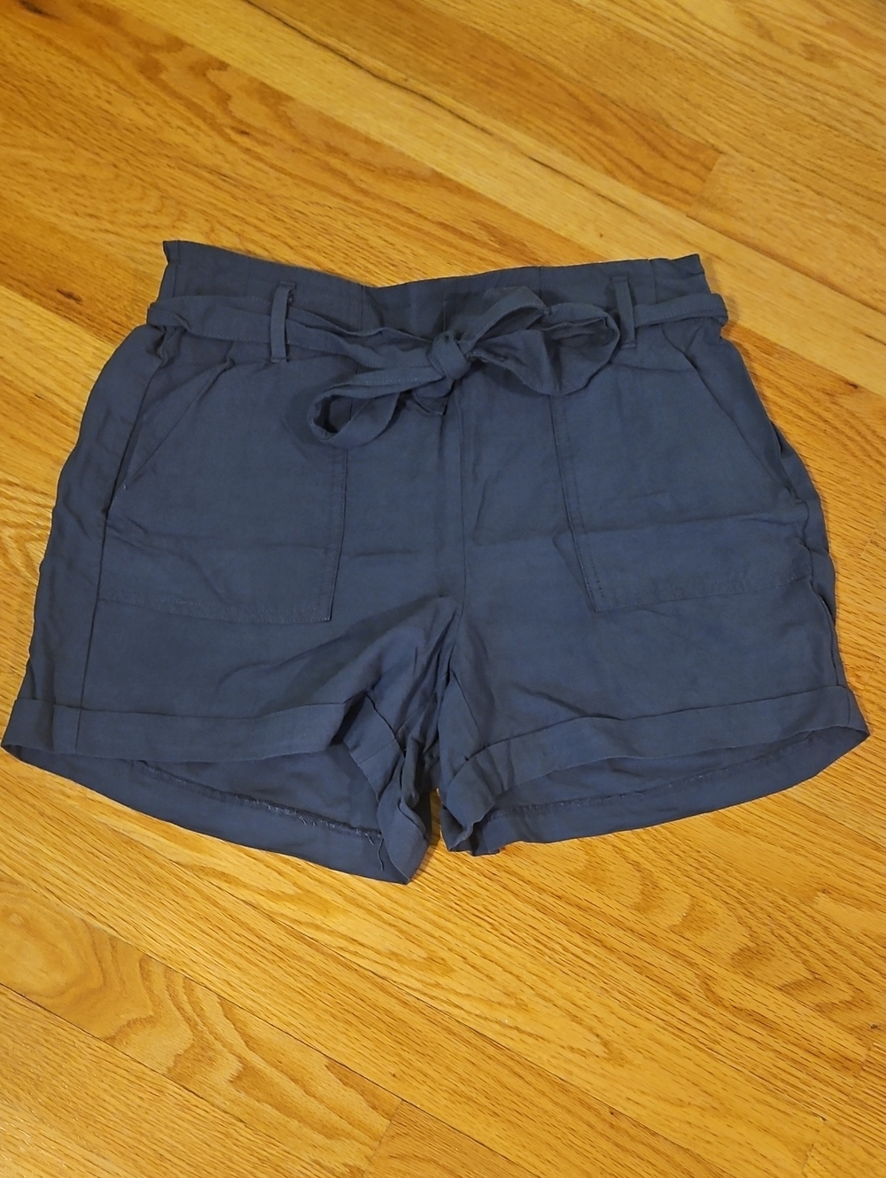Navy Paperbag Tie-Waist Women’s Shorts